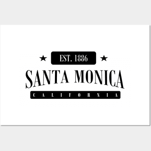 Santa Monica EST. 1886 (Standard Black) Posters and Art